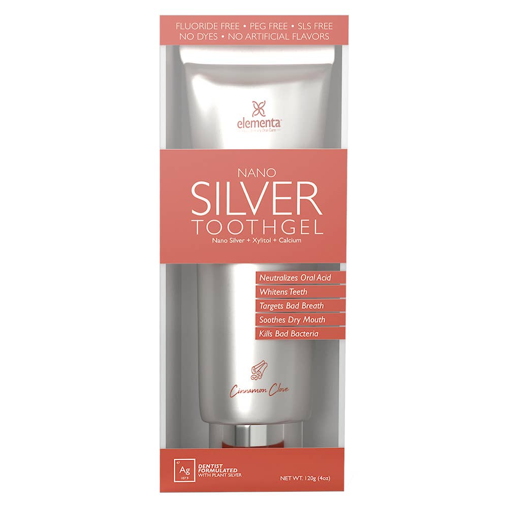  Elementa Silver Toothgel Cinnamon Clove, 5 in 1 Teeth  Whitening Gel 4 Fl oz, Dentist Formulated All Natural, Professional  Whitening Gel