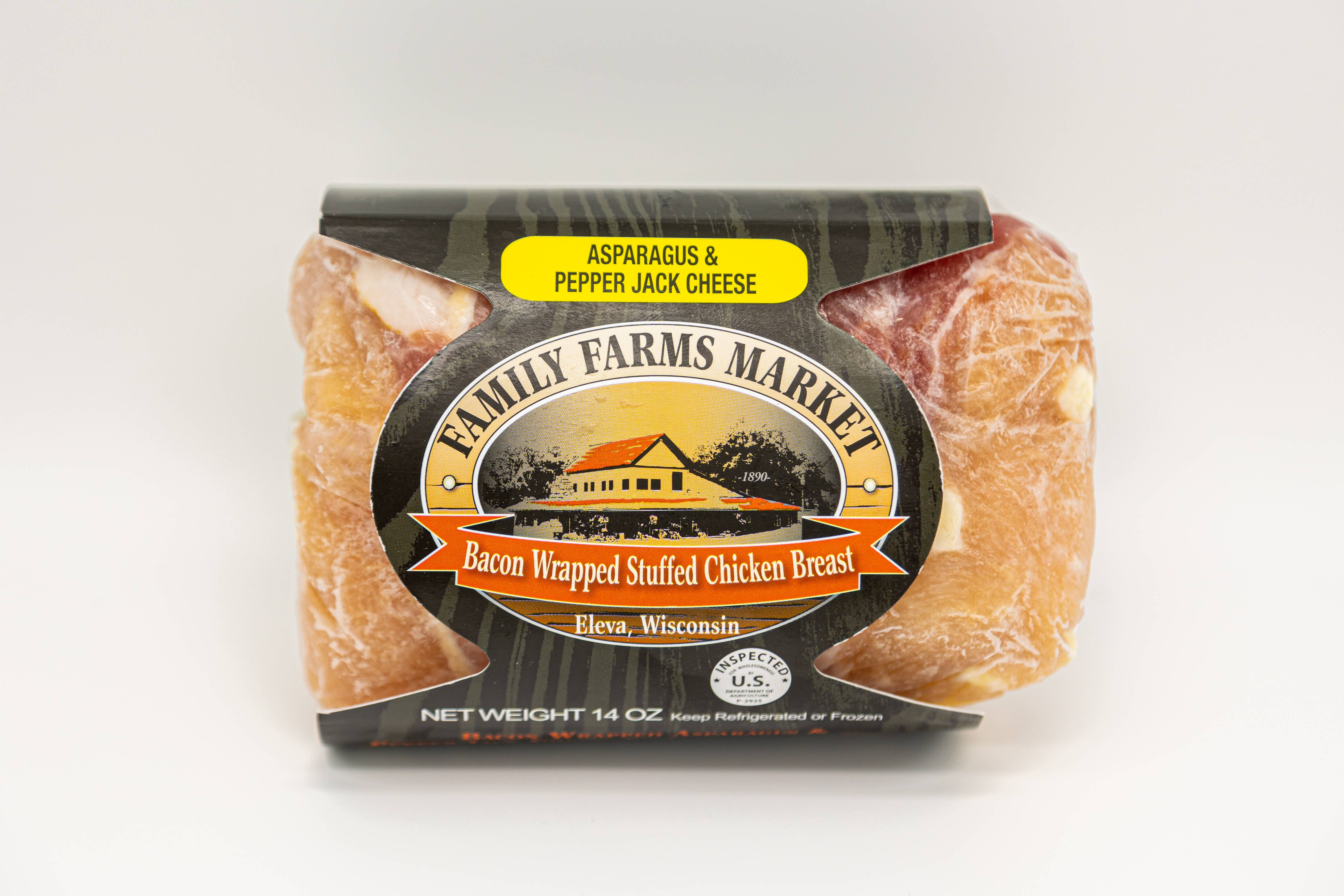 Family Farms LLC - Wholesale Chicken - Bacon Wrapped Stuff Chicken Breast - Asparagus Pepper Jack 1