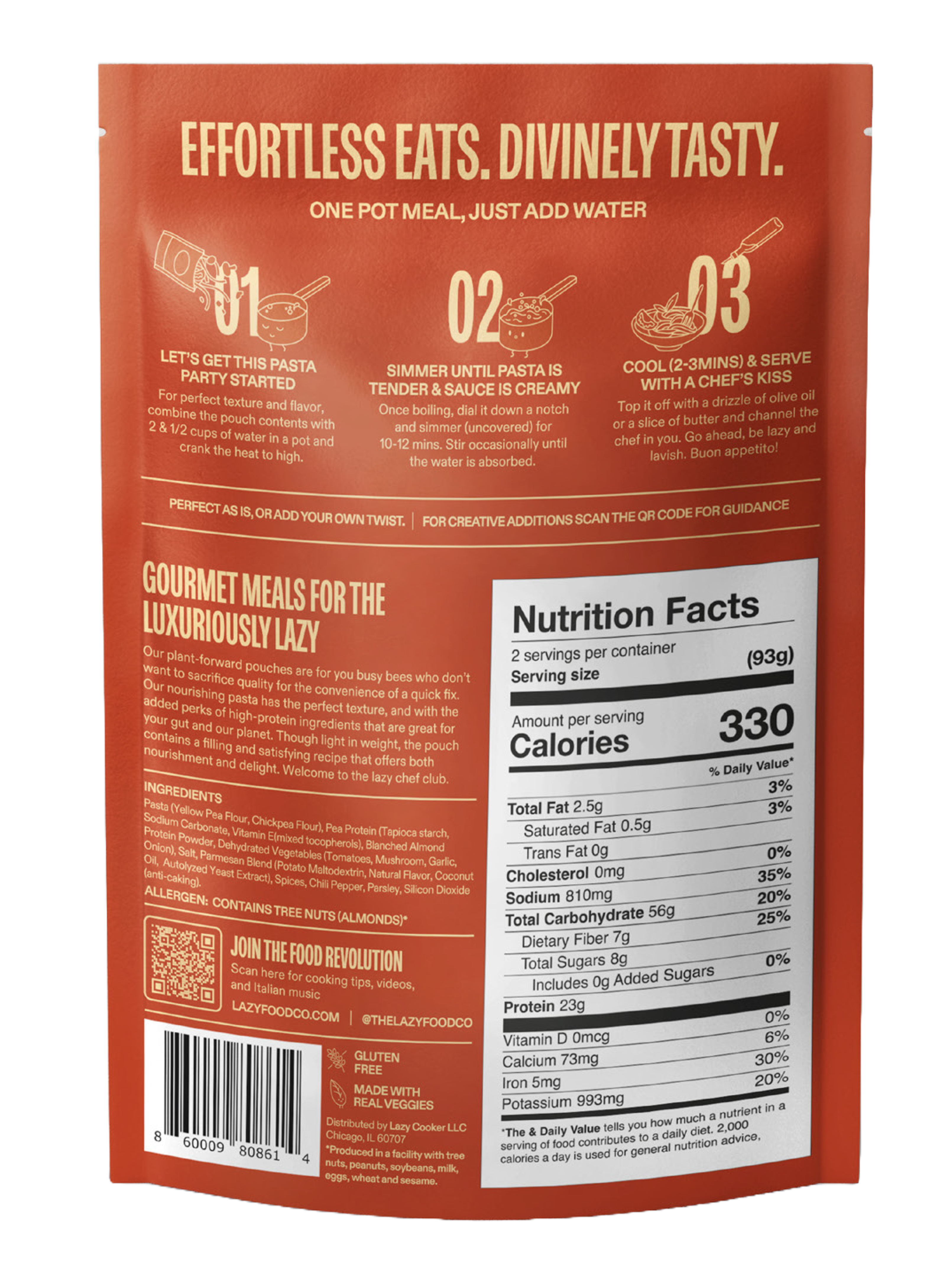 Lazy Food Co - Wholesale Shelf Stable Prepared Meal - 46g Protein Pasta Dinner | Sicilian Ragu1