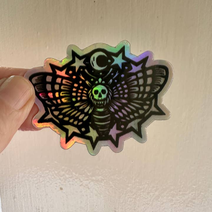 Horse & Hare - Wholesale Sticker - Death's Head Moth Holographic Sticker2