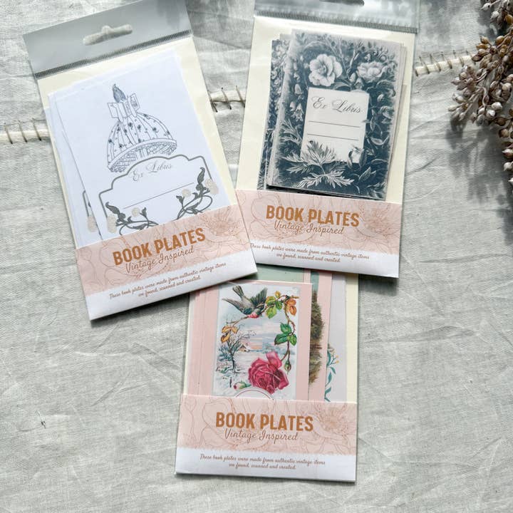 A House of Books - Wholesale Book Plate - Bookplate Pack- Book Related Gifts- Grayscale3