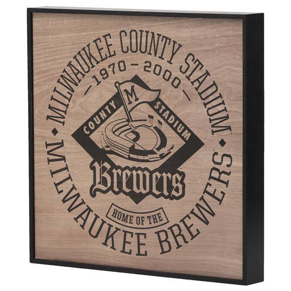 Open Road Brands, LLC - Wholesale Sign - Milwaukee Brewers County Stadium Framed Wood Wall Decor