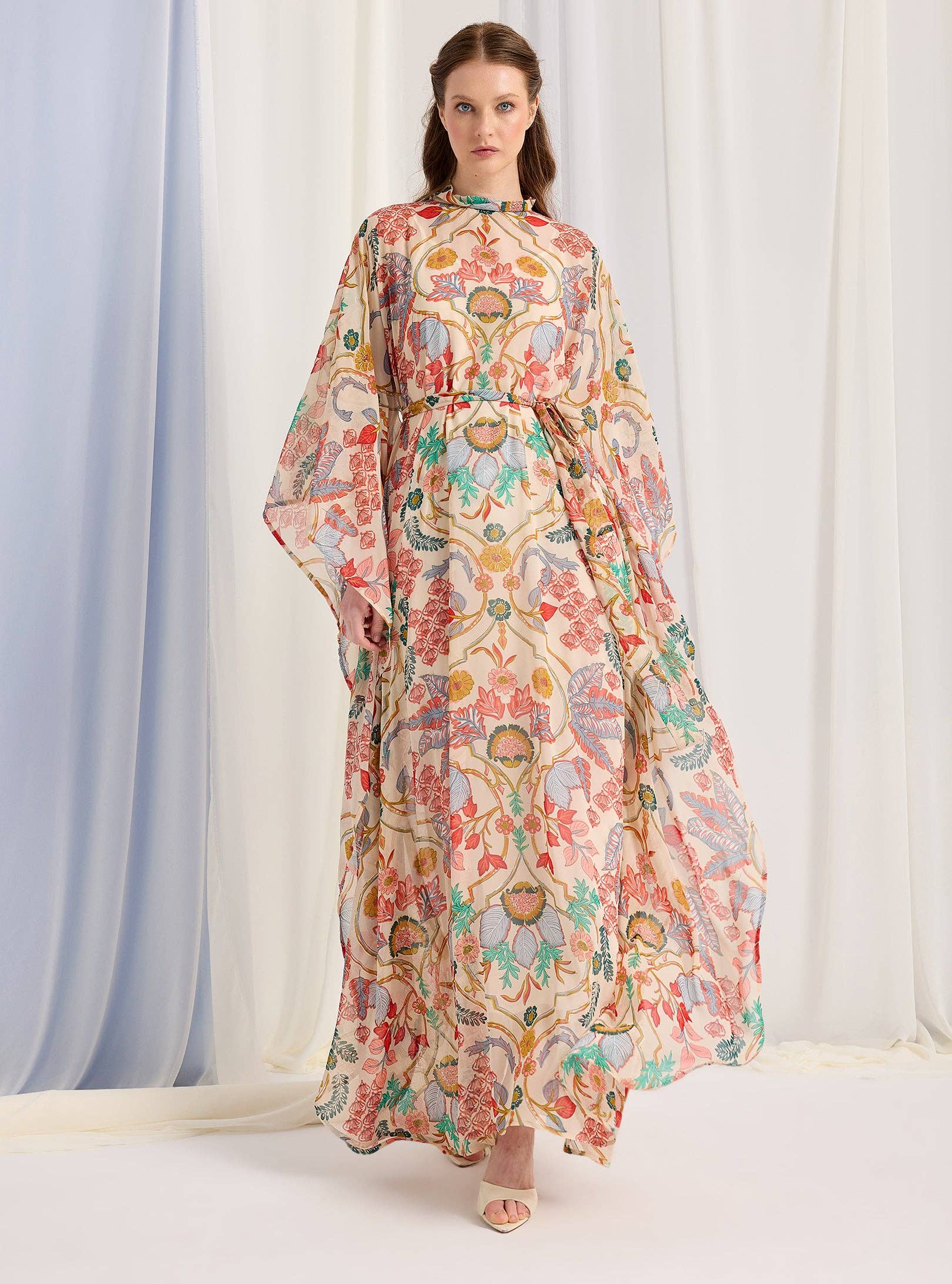 Store WF – wholesale Kaftan – Women's – Gold Lurex Belted Kaftan Dress3