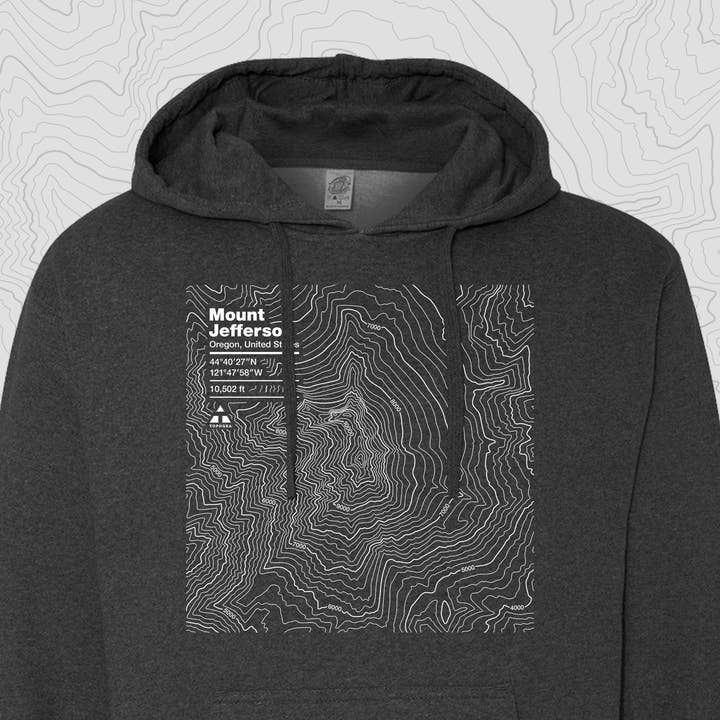 Topogra - Wholesale Hoodie - Unisex - Mount Jefferson, Oregon - Hooded Sweatshirt