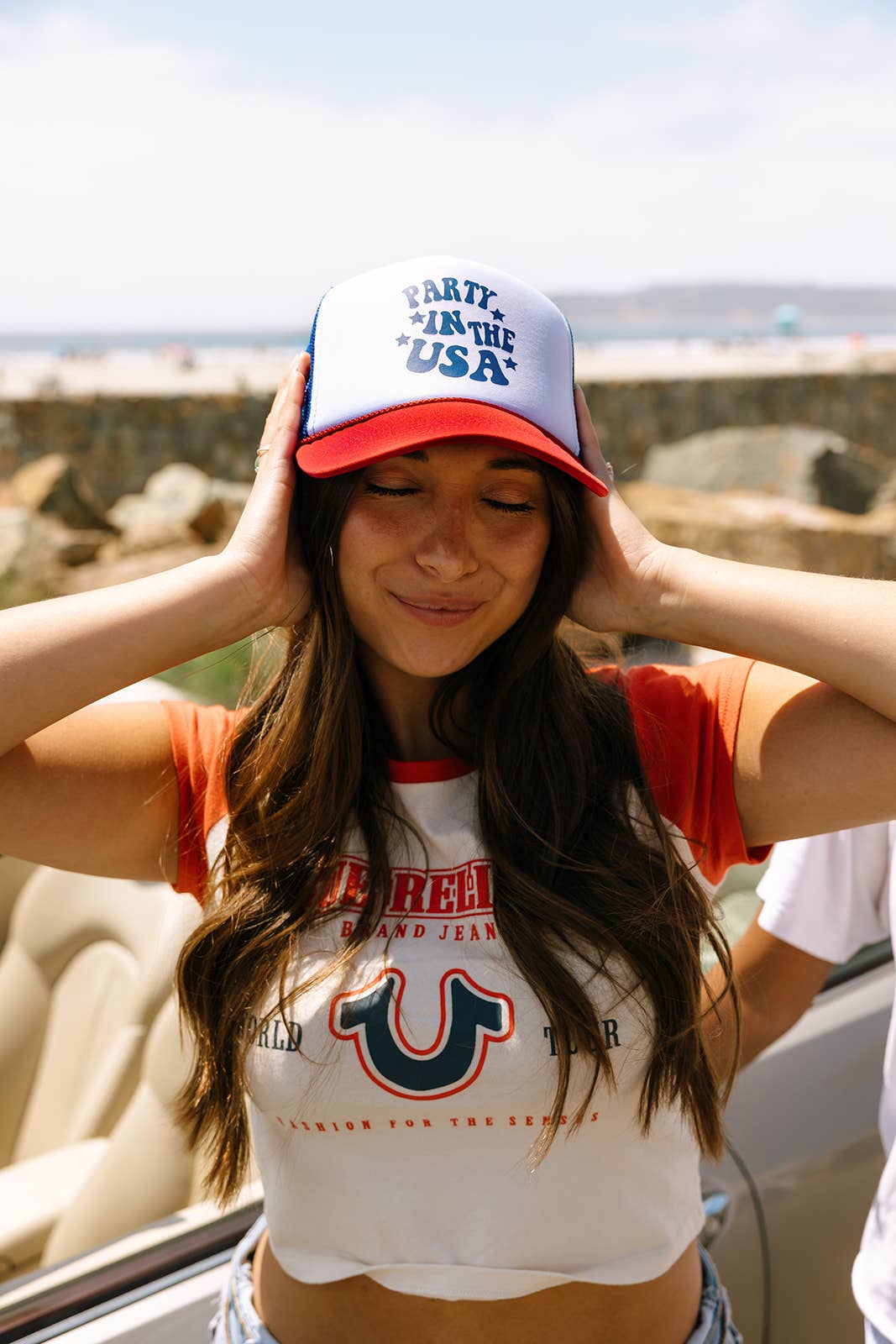 Ruby Moon - Wholesale Trucker Hat - Women's - Party In The USA Foam Trucker Hat- 4th Of July Hat