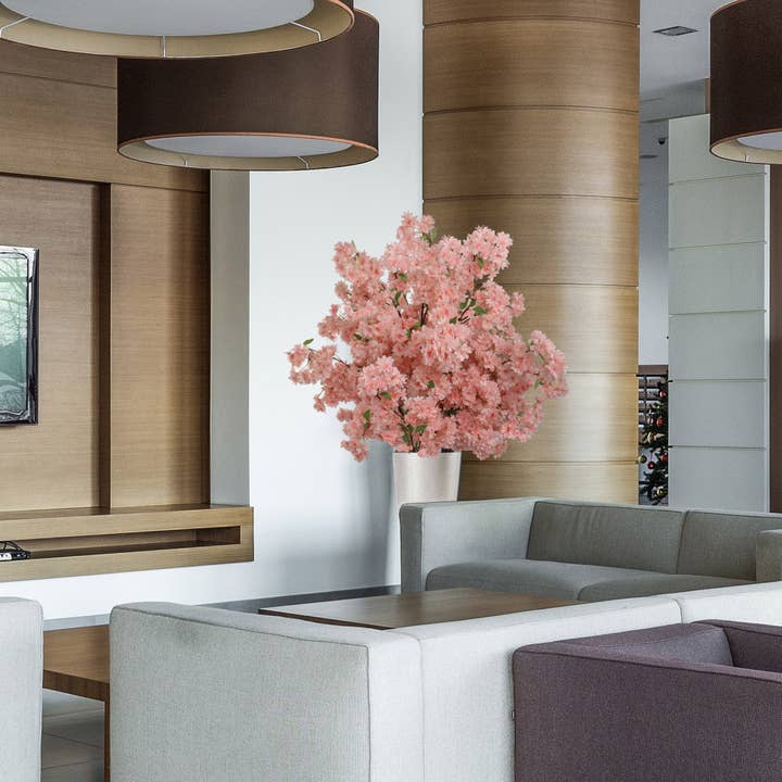 Larksilk - Wholesale Artificial Flowers - 3-Pack: Soft Pink 40" Cherry Blossom Stem With Silk Flowers7