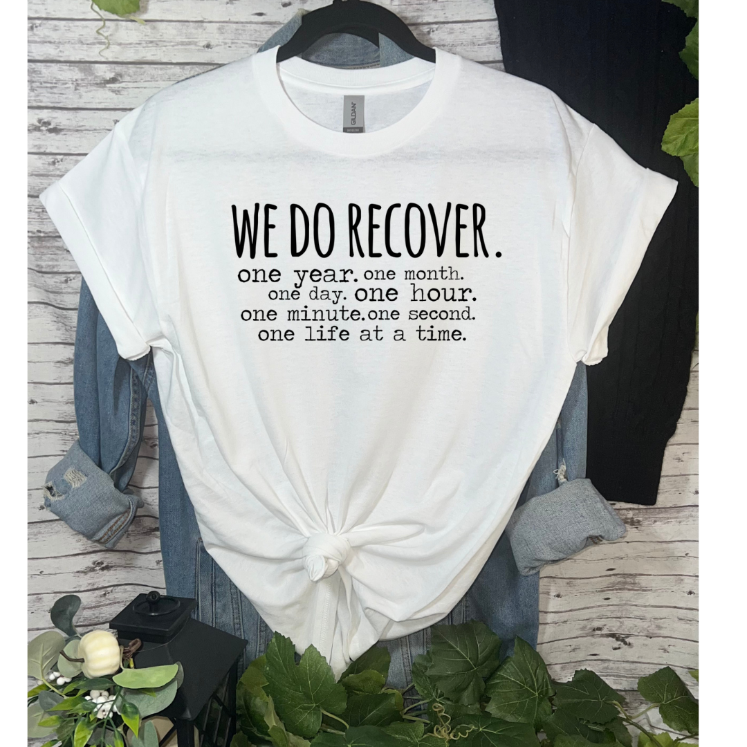 Glidan White T-shirt We Do Recover en vente sur Faire0