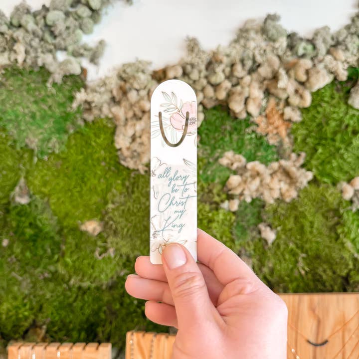 Marcador bíblico cristiano de metal All Glory Be To Christ para venta al por mayor de Faith & Life Christian Brands