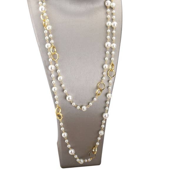 AMD COLLECTIVE – wholesale Beaded/pearl necklace – Double O Layering Pearl Necklace