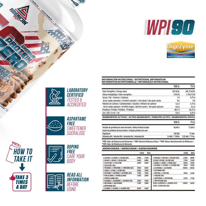 AMERICAN SUPLEMENT S.L. - Wholesale Protein/Superfood Powder - American Supplement | Premium IsoZero WPI90 2 kg/900g11