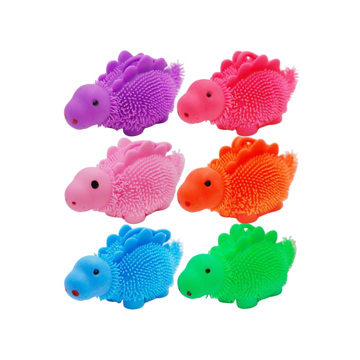 Cap Zone - Wholesale Squishy Toy - Kids & Baby - Dinosaur Spiky Puffer LED Stretch Pull Squishy Toy