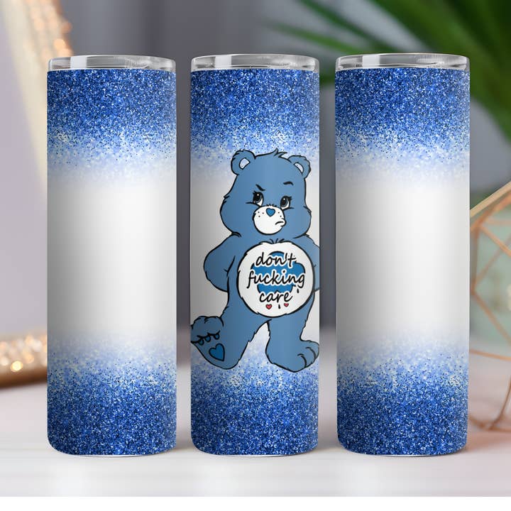 316 Legacy LLC – copos e garrafas térmicas por atacado – Care Bear Don't Fucking Care Copo de 20 onças Skinny Drink0