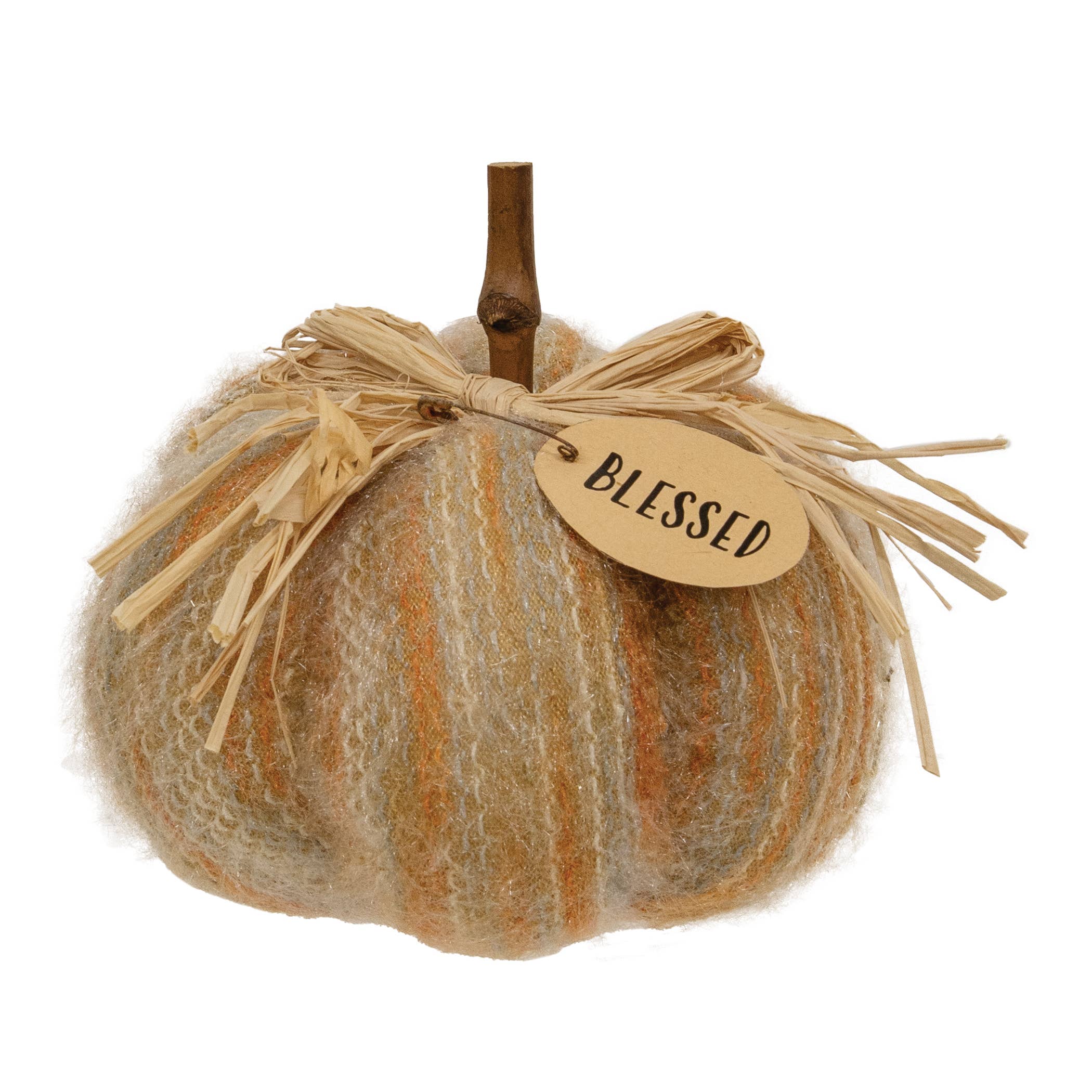 Col House Designs - Vendita all'ingrosso Decorazioni da tavolo - Zucca Benedetta Maglione Ripieno di Colori del Raccolto - 5"H0