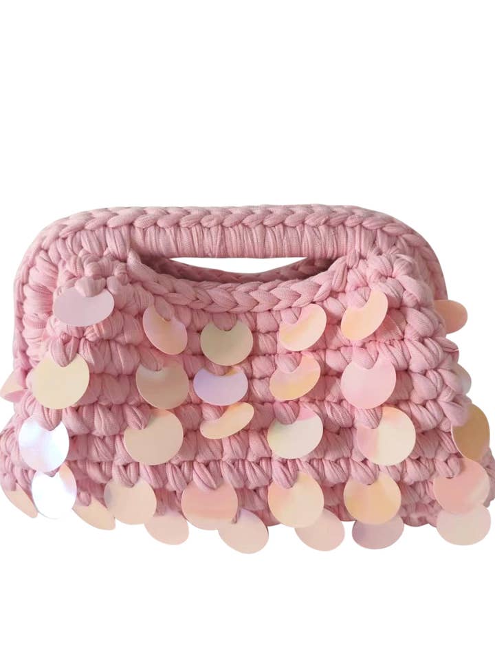 Sac Tressé Tropez - Rose Clair pour la vente par Gemelli