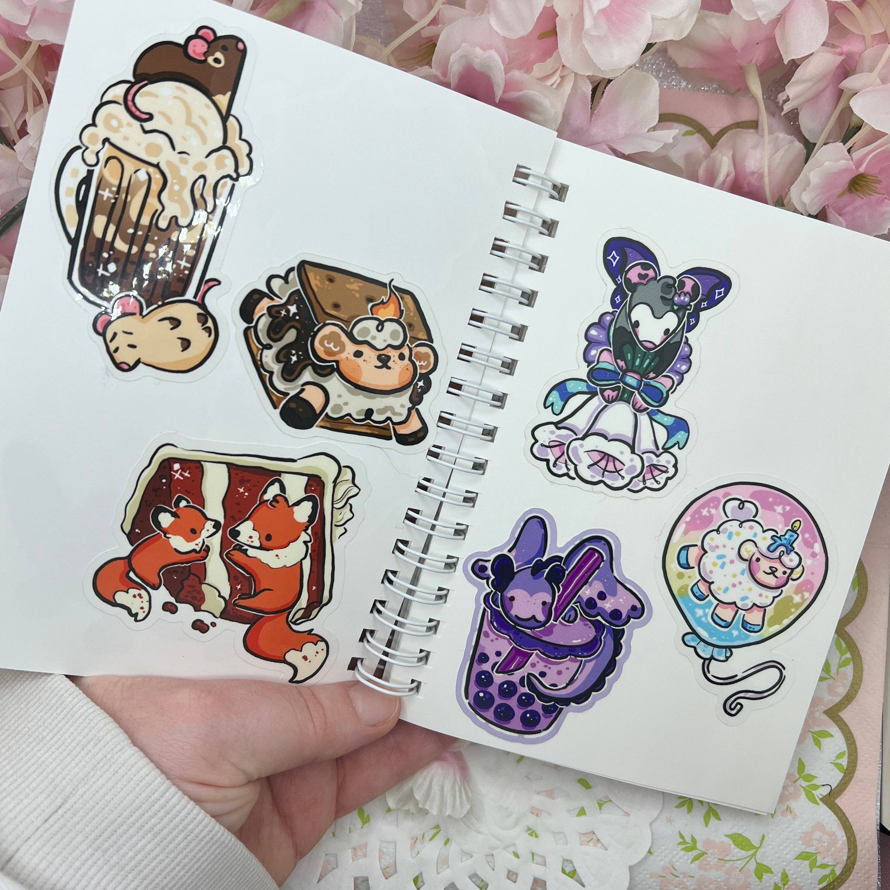 Woolblossom - Wholesale Sticker - Rainbow Beach Dolphin ~ Mini Reusable Sticker Book1