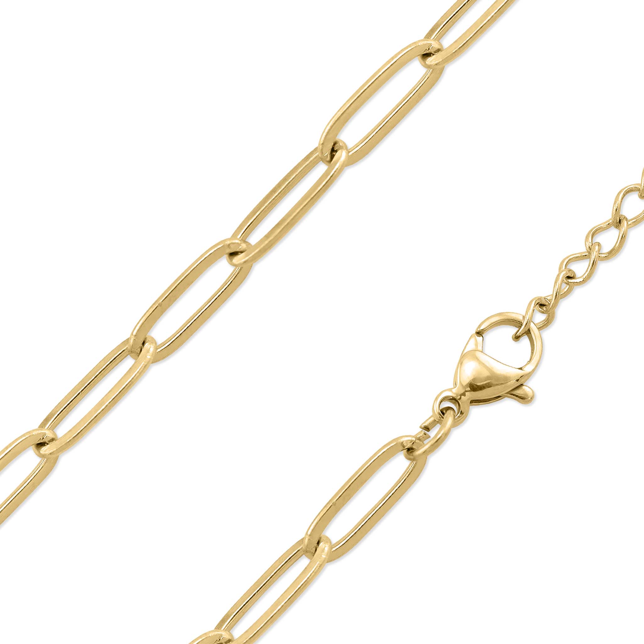 WJW - Wholesale Link & Chain Necklace - 18K Gold Paperclip Chain Necklace13