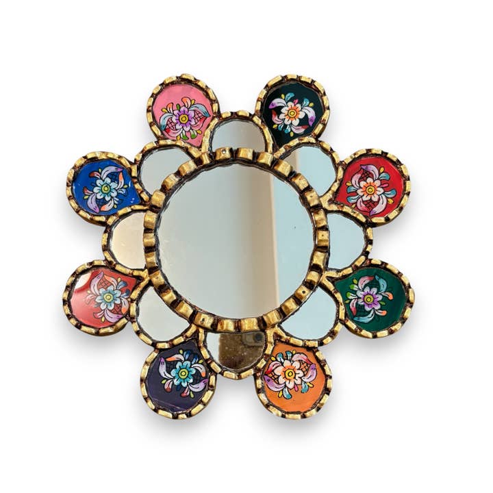 Flower Decorative Rainbow Mirrors Peru handmade home decor for wholesale by Zoe Artcrafts Corp.