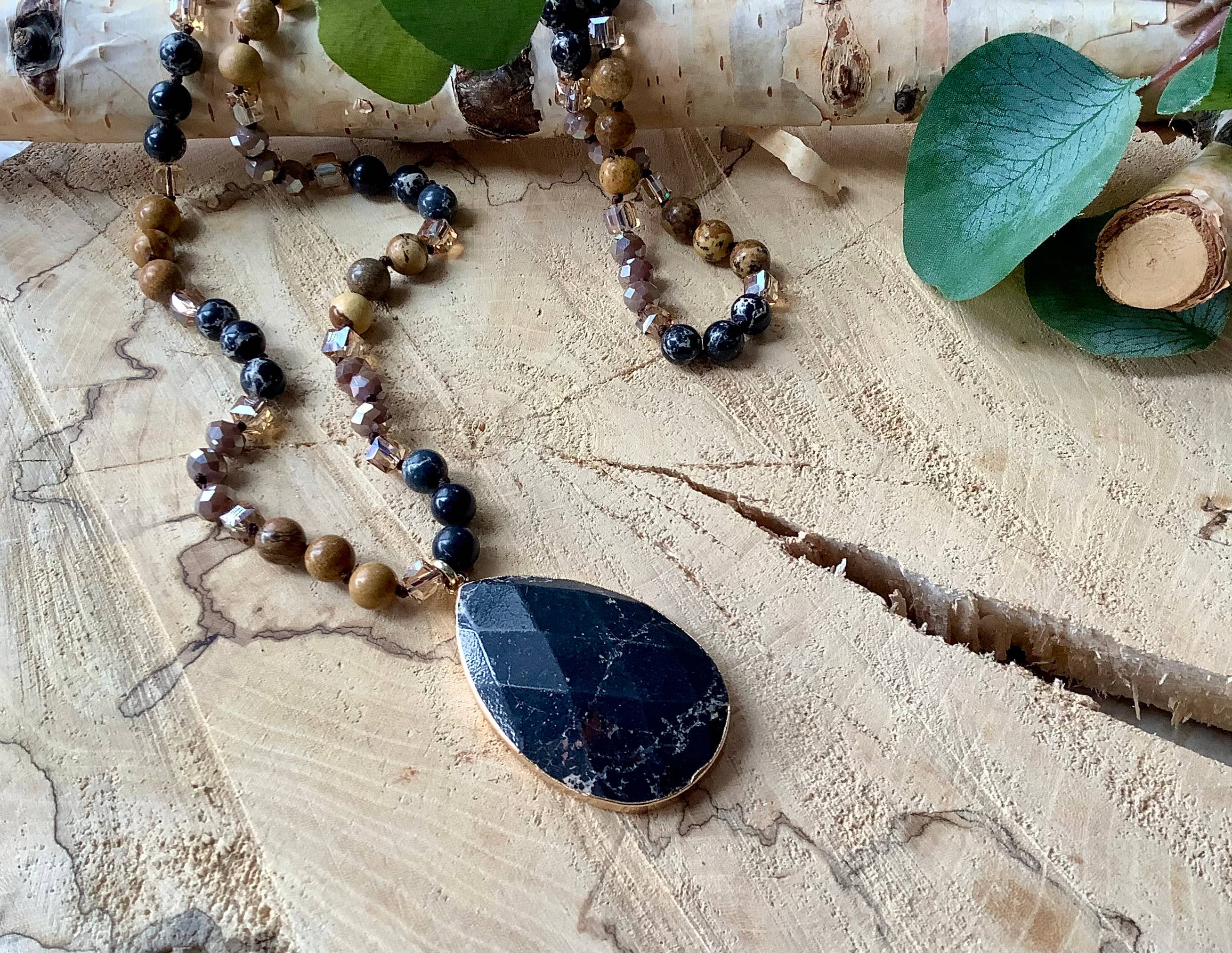 Beautiful Boundaries - Wholesale Pendant/Charm Necklace - Necklace, pendant boho jasper sea sediment necklace1