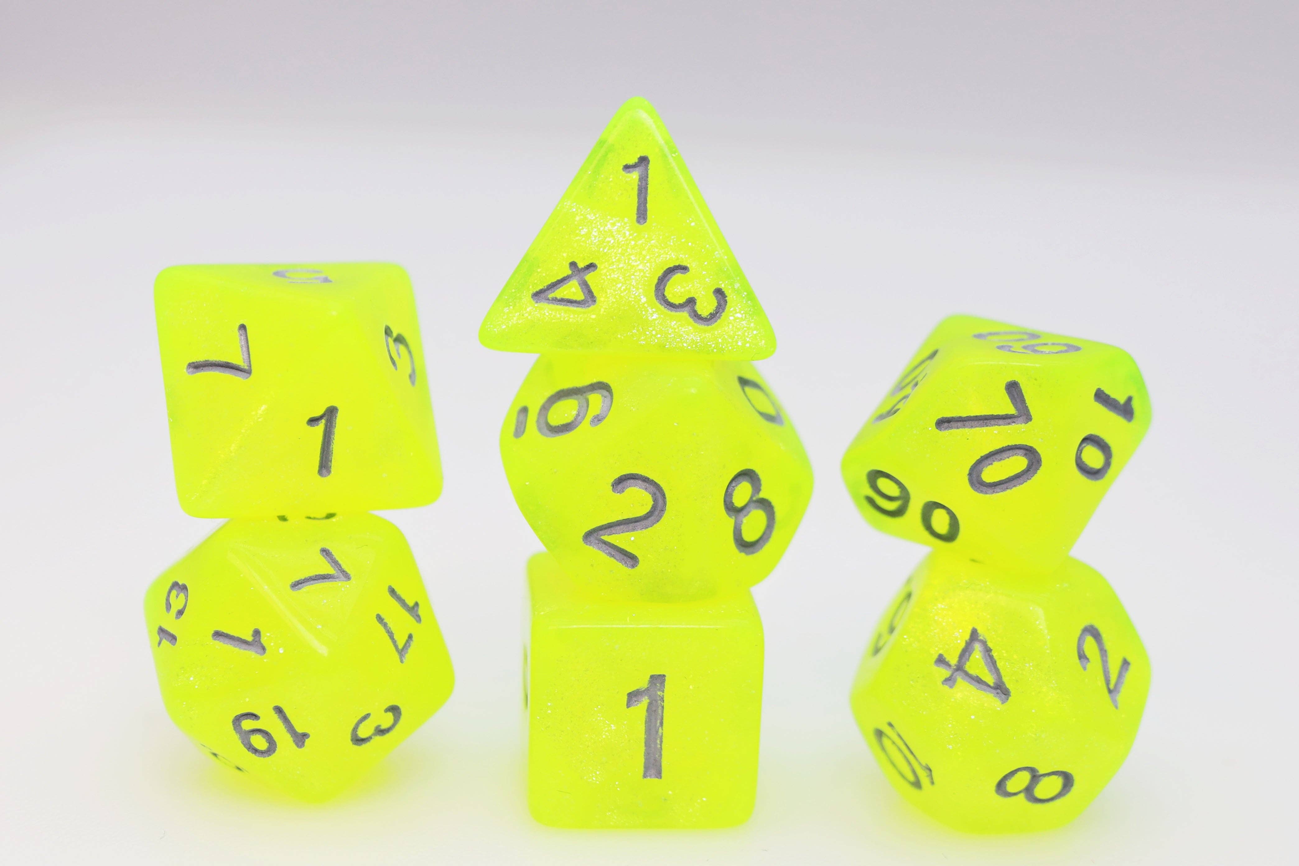 Foam Brain Games - Wholesale Dice - Radioactive Lemonade RPG Dice Set