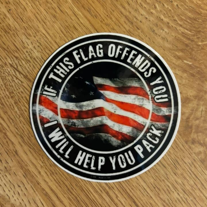 If this flag offends you... for wholesale by Black Cat Laser Company