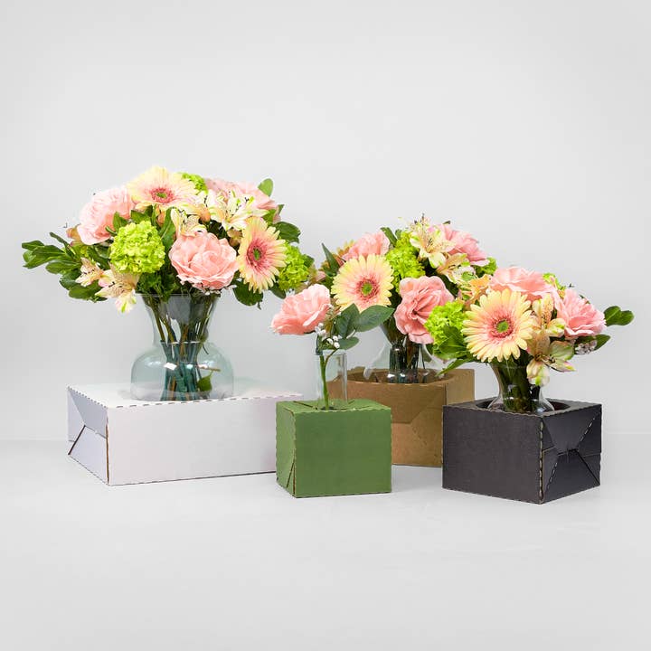 10PK - Pop Up Floral Delivery Box Vase Transport - S/M/L/XL for wholesale by Jacobson