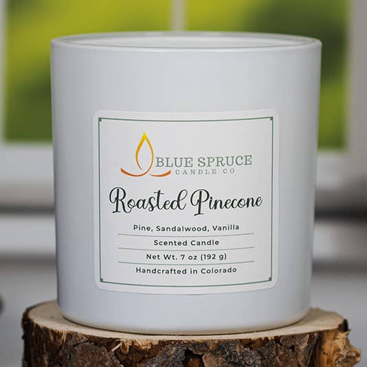 Roasted Pinecone Woody Scented Candle, Pine Scented Candle for wholesale by Blue Spruce Candle Company