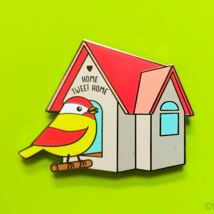 Nette Bird Hartemaille Anstecker „Home Tweet Home“ für den Großhandel von Tiny Bee Cards