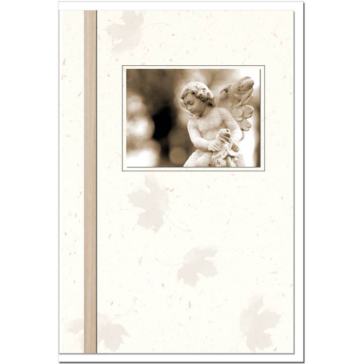 metALUm tarjeta de condolencia B6 – Ángel con adorno de madera – Protección y seguridad para venta al por mayor de metALUm