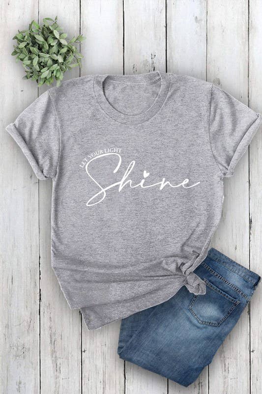 Top Avenue – Engroshandel T-shirt med print - Dame – Lad dit lys skinne, Unisex rund hals kortærmet T-shirt15