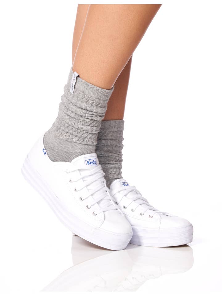 LUCKY HONEY - Wholesale Socks - Women's - The Lightweight Scrunchie Sock Grey