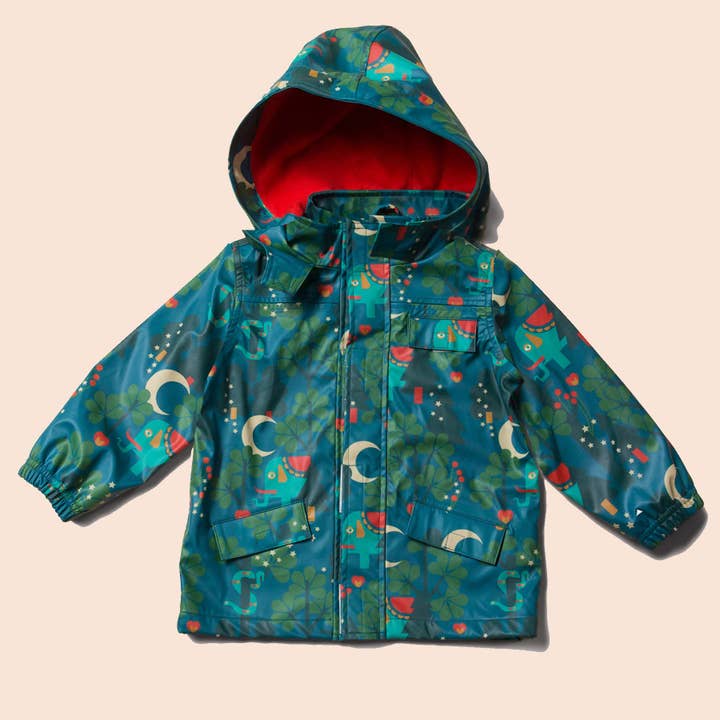 Midnight Jungle Waterproof Recycled Raincoat for wholesale on Faire