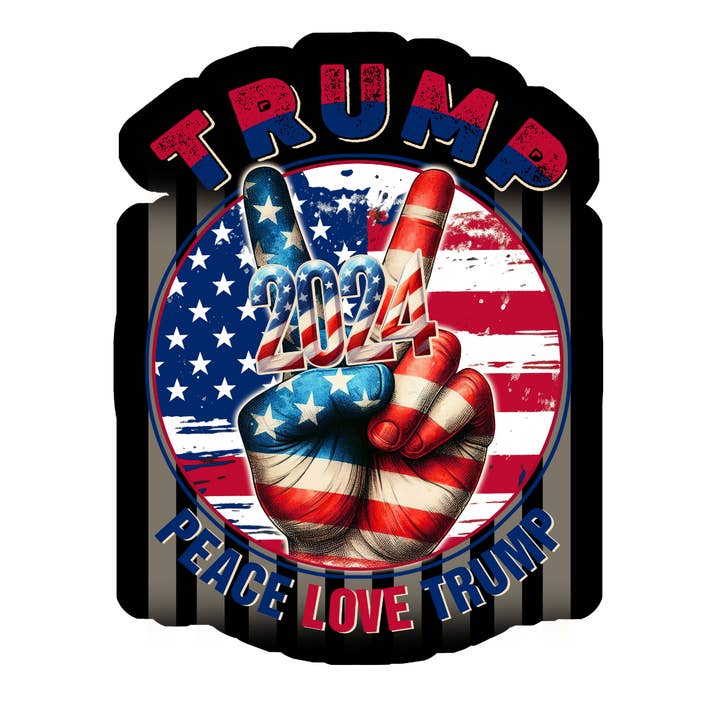 Pegatina Trump 2024 Peace Love Trump para venta al por mayor de Stick to it creations
