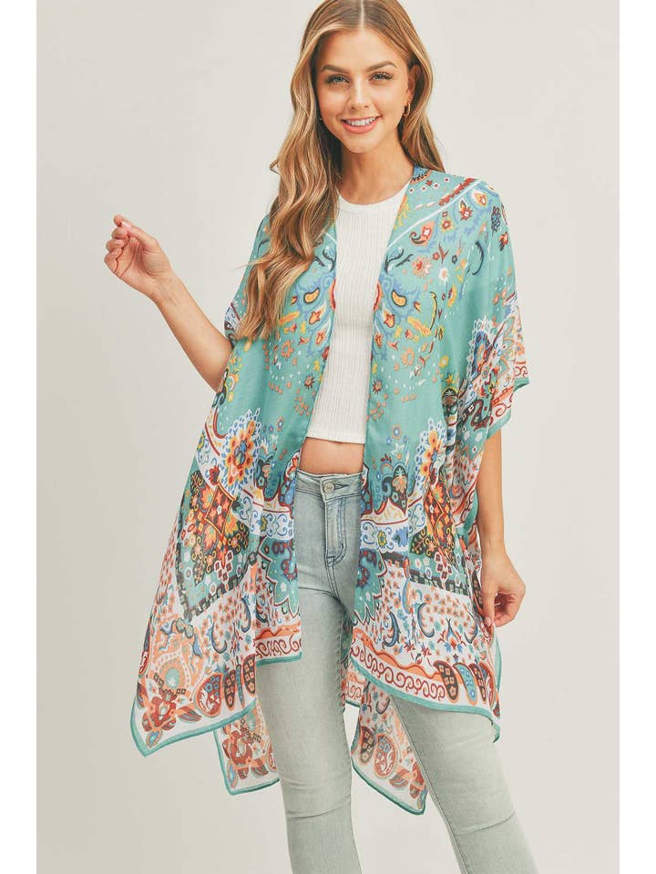 anbfashion - Wholesale Kimono - Women's - BOHO PRINT KIMONO MS0287