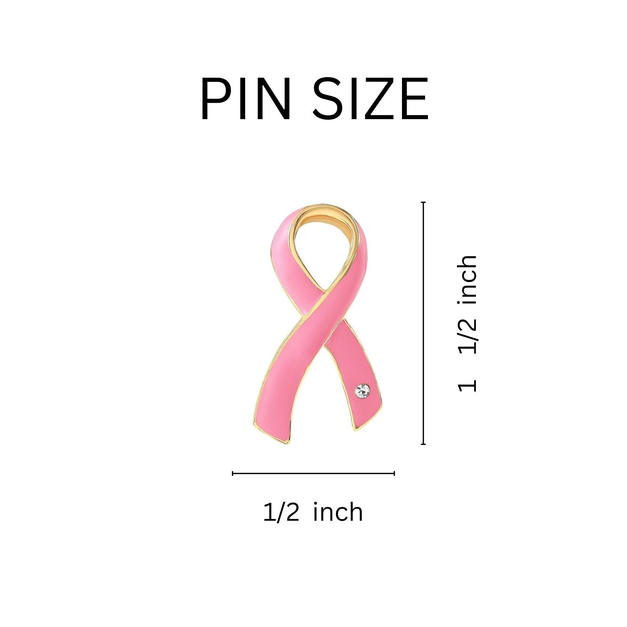 The Awareness Company - Wholesale Brooch - Large Pink Ribbon Pins with Crystals1