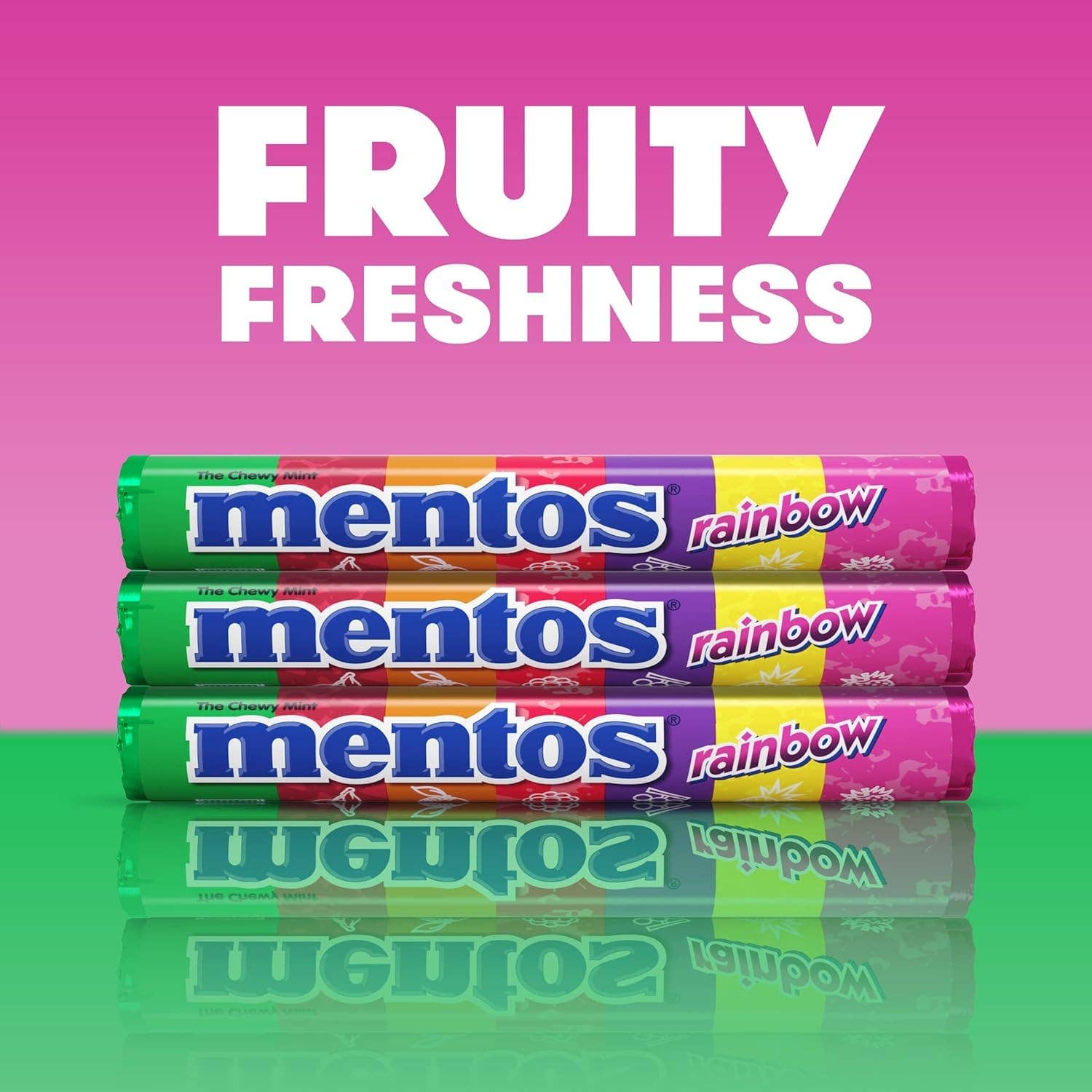 Snacky Candy - Wholesale Mints - Mentos Rolls Rainbow 1.32 oz 15 count1