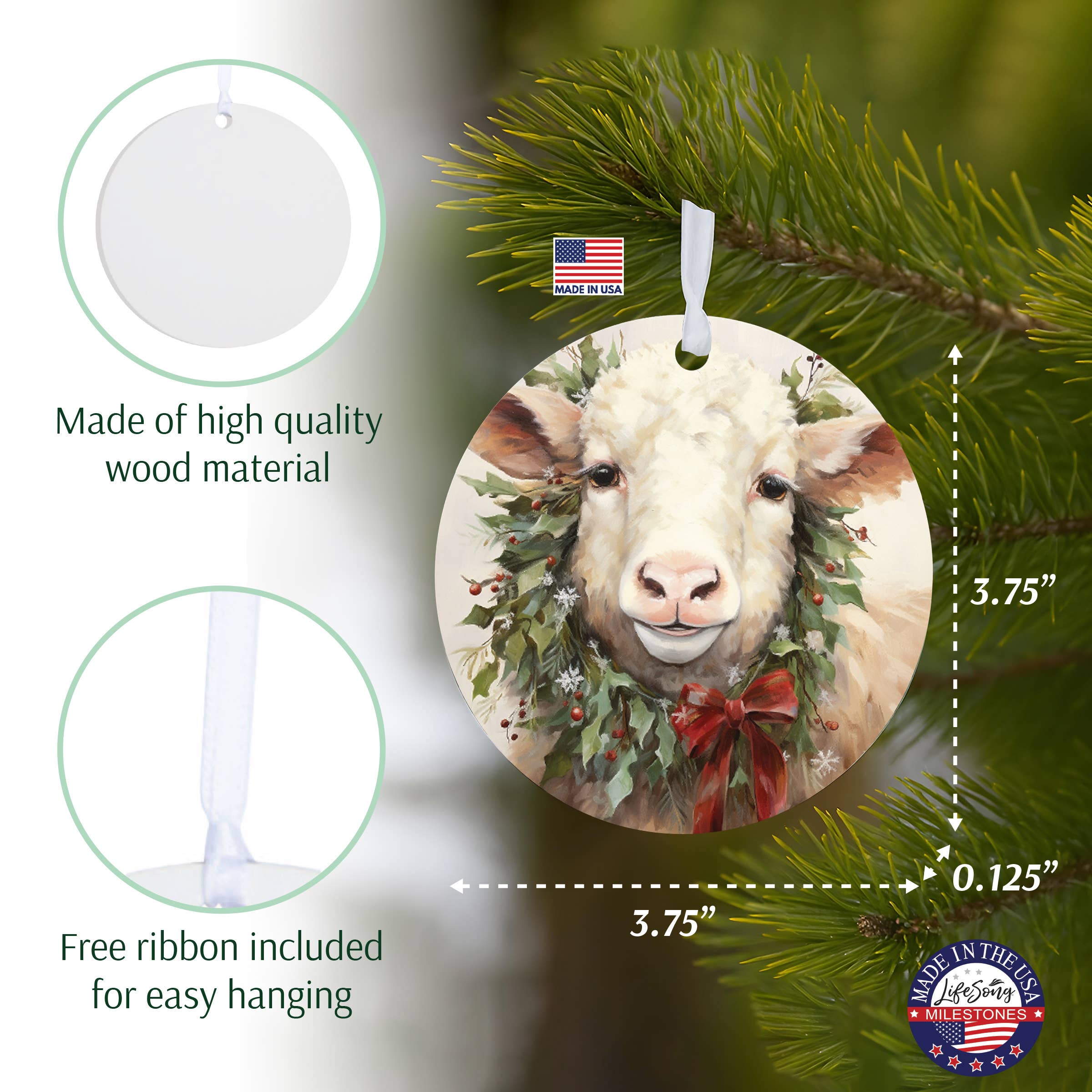 LifeSong Milestones - Wholesale Ornament - Highland Cow Holiday Ornament | Christmas Gift Idea3