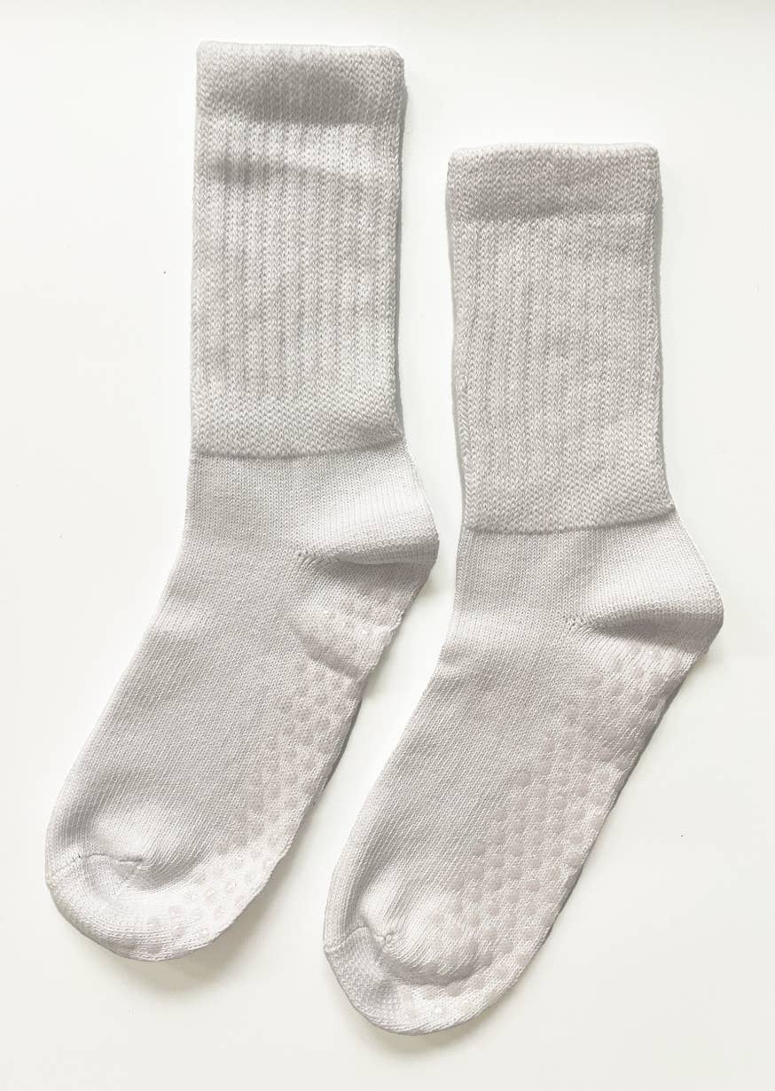 Lotties - Wholesale Socks – Women's - Slouchy grip socks - White