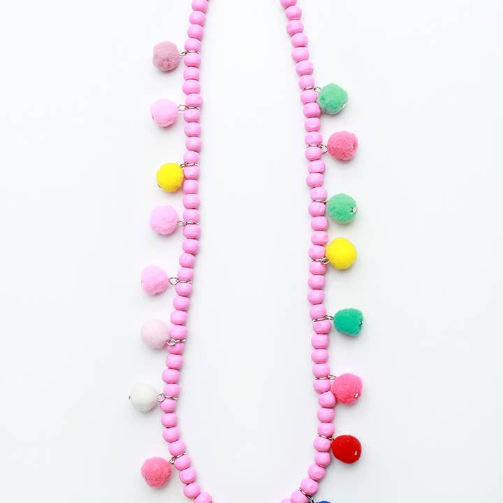 Sparkle Sisters by Couture Clips - Wholesale Kids Necklace - Kids - Wooden Pom Necklace