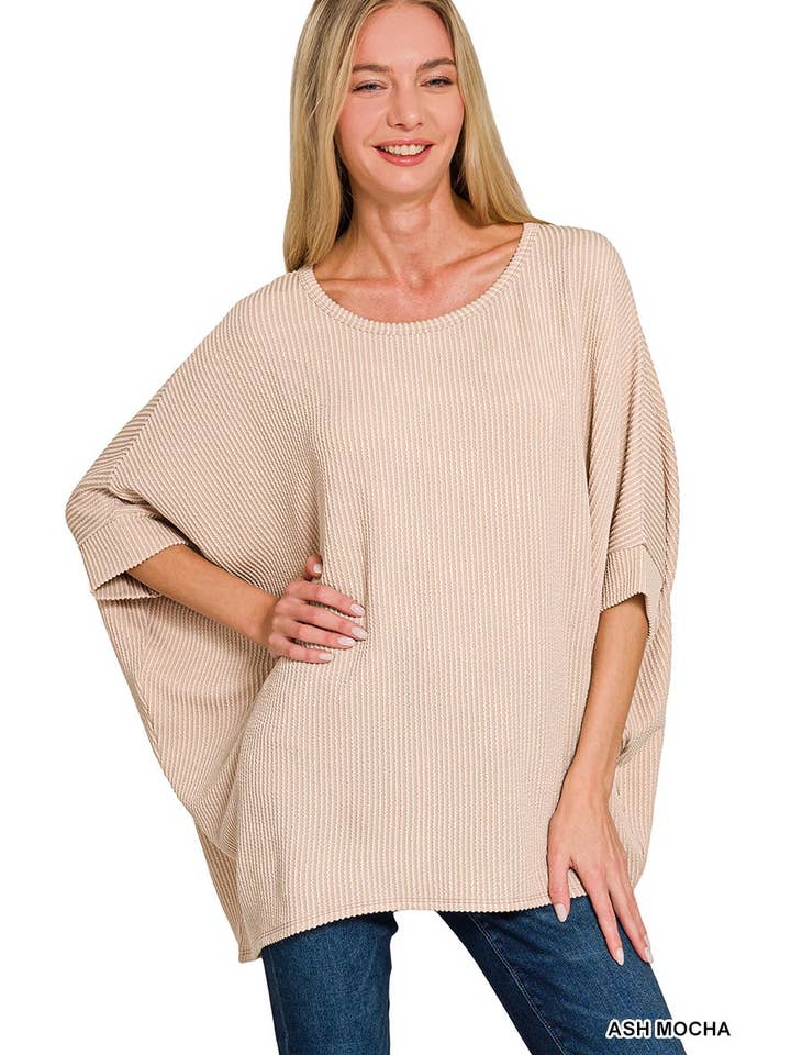 Vanilla Monkey - Wholesale Knit Top - Women's - Raised Rib Bat Sleeve Top