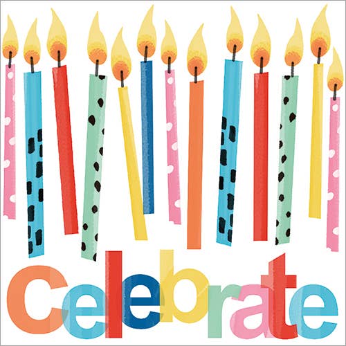 Celebrate with Candles Greeting Card for wholesale by Lilac Tree Designs