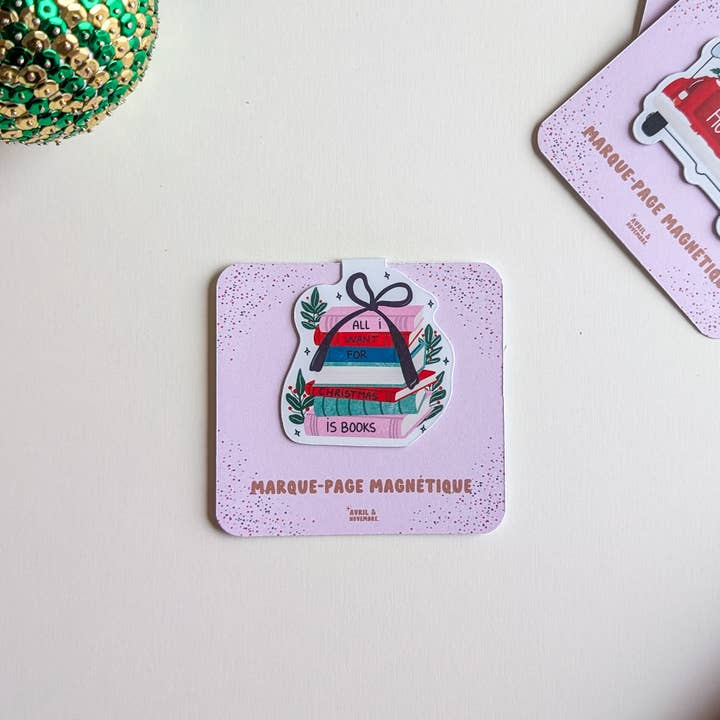 Avril & Novembre - Wholesale Bookmark - Magnetic Bookmark - All I want for Christmas is books0