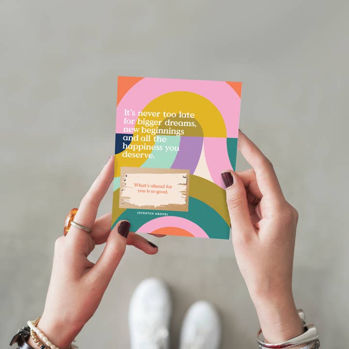 Inklings Paperie - Wholesale Encouragement Card - Scratch-off Card - Never Too Late - Encouragement11