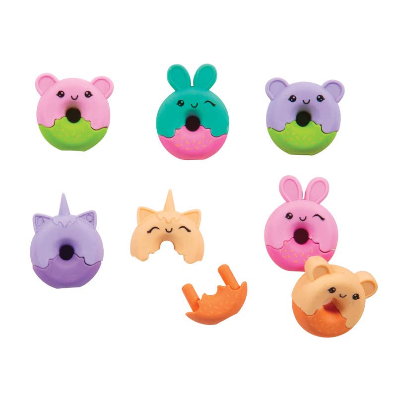 Geddes – wholesale Eraser – DONUT ANIMAL ERASER PENCIL TOPPER 48/BAG2