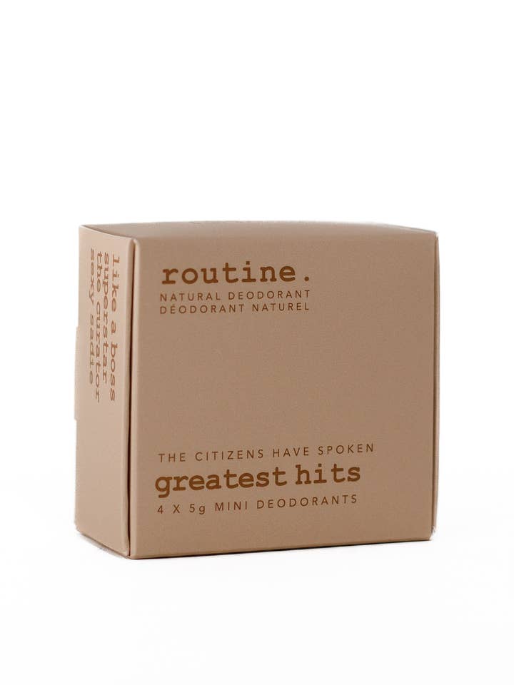 Kit Greatest Hits Minis (4 x 5 g de déodorants) pour la vente par Routine Natural Beauty