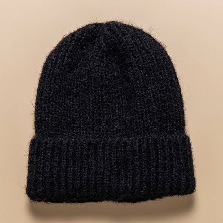 THSBE1021: Black: Ribbed Knit Beanie for wholesale by Taylor Hill Scarves & Co