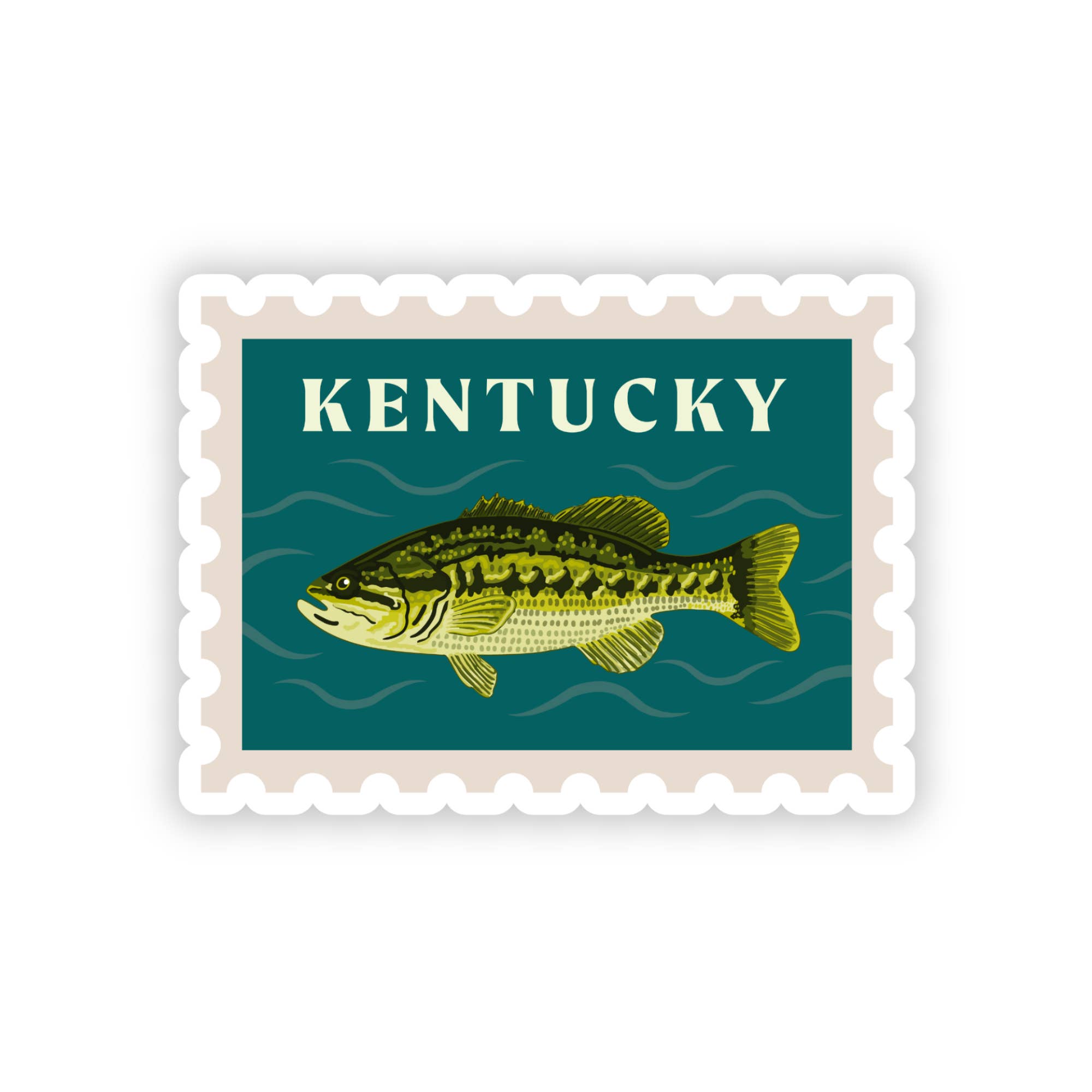 Jessica Holly Creative - Wholesale Sticker - Kentucky State Fish Stamp Style Vinyl Sticker, 2.5in