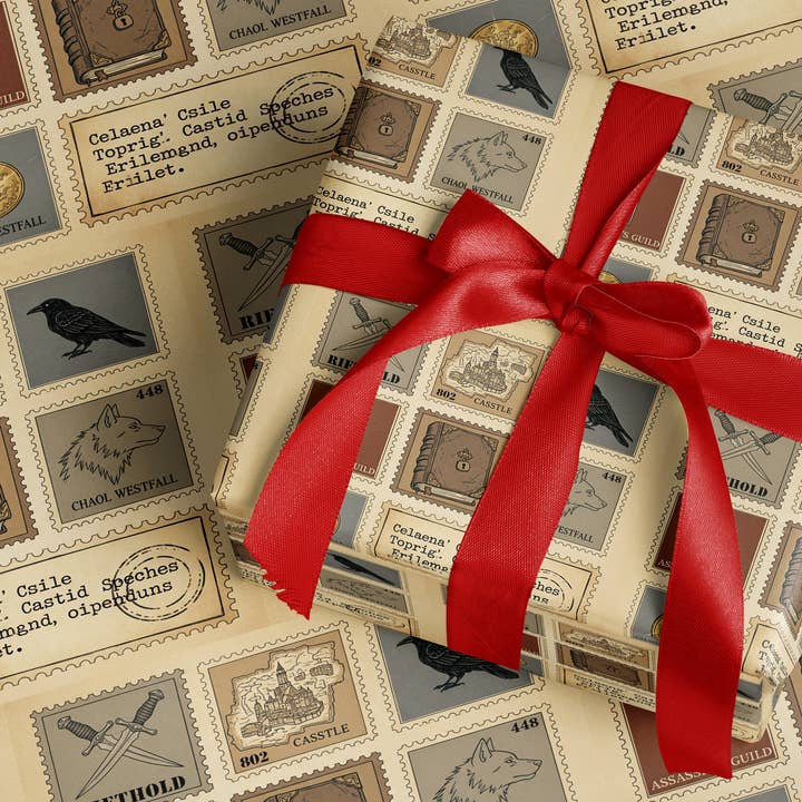 MagicMerchEmporium - Wholesale Flat Wrap - Throne of Glass Assassin’s Guild Wrapping Paper2