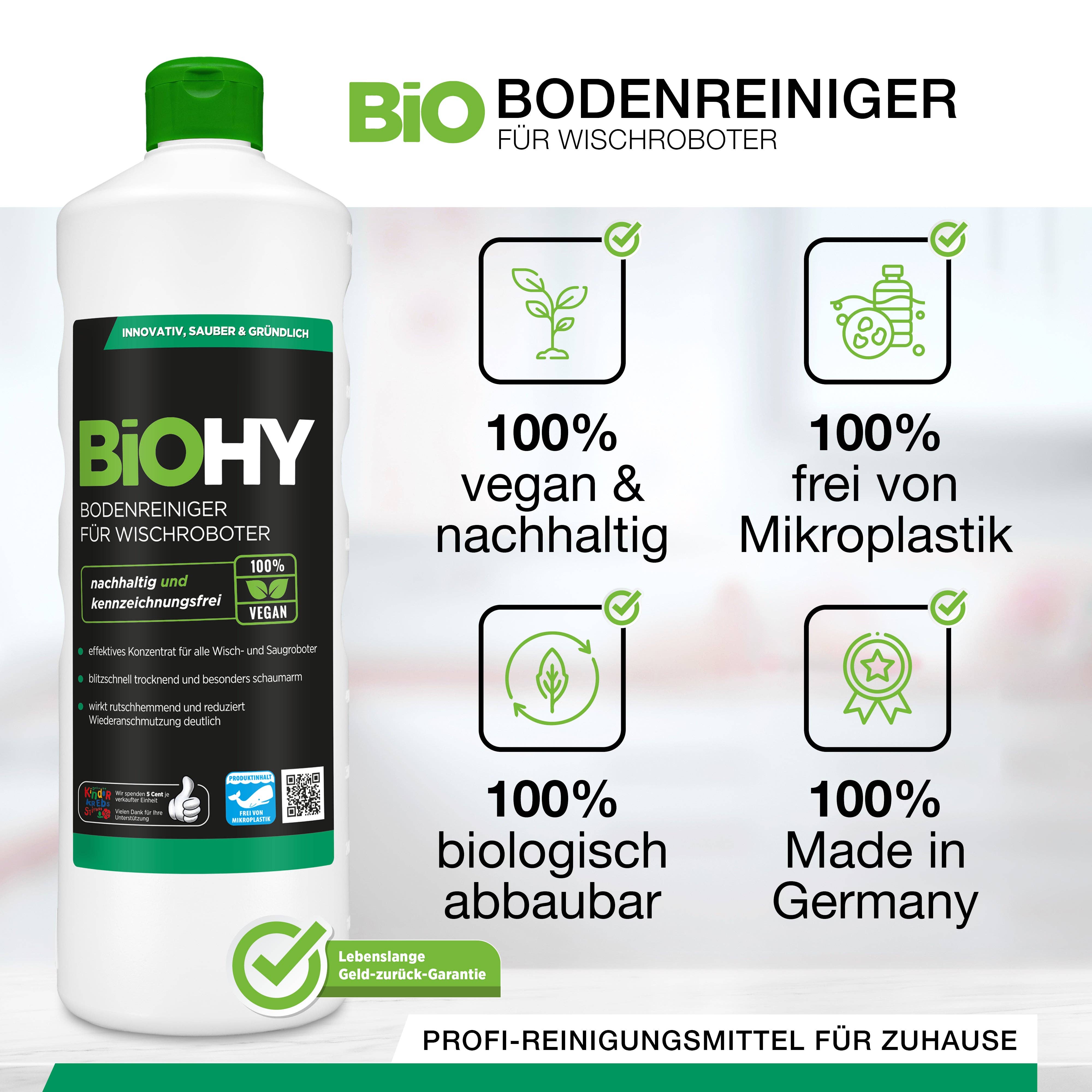 BiOHY - Wholesale Proteïne/superfoodpoeder - BiOHY vloerreiniger voor dweilrobots, glansreiniger, vloeronderhoud, bio-concentraat, B2B6