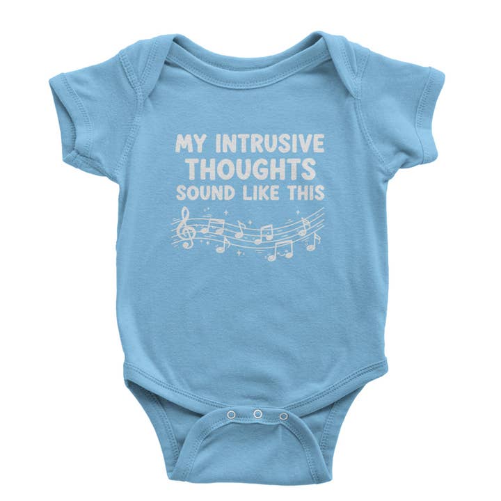 Expression Tees - Wholesale Bodysuit (Non-Footed) - Baby - My Intrusive Thoughts Sound Like Music Infant One-Piece Romper Bodysuit Or Toddler T-shirt1