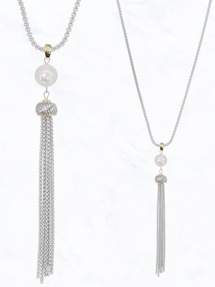 Pearl Pendant, Chain Tassel Fashion Necklace for wholesale by Suzie Q USA